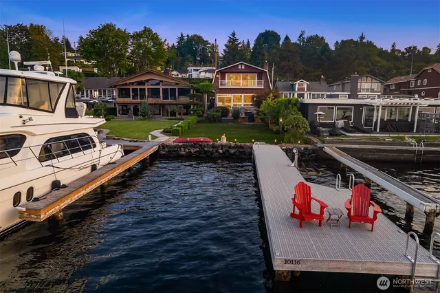 a view of a lake with mountain view