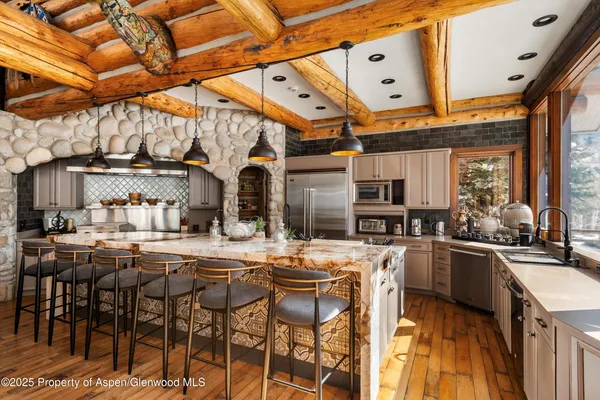 a dining table seating space