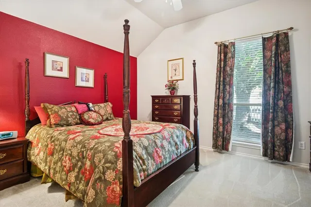 a room with a bed and a table