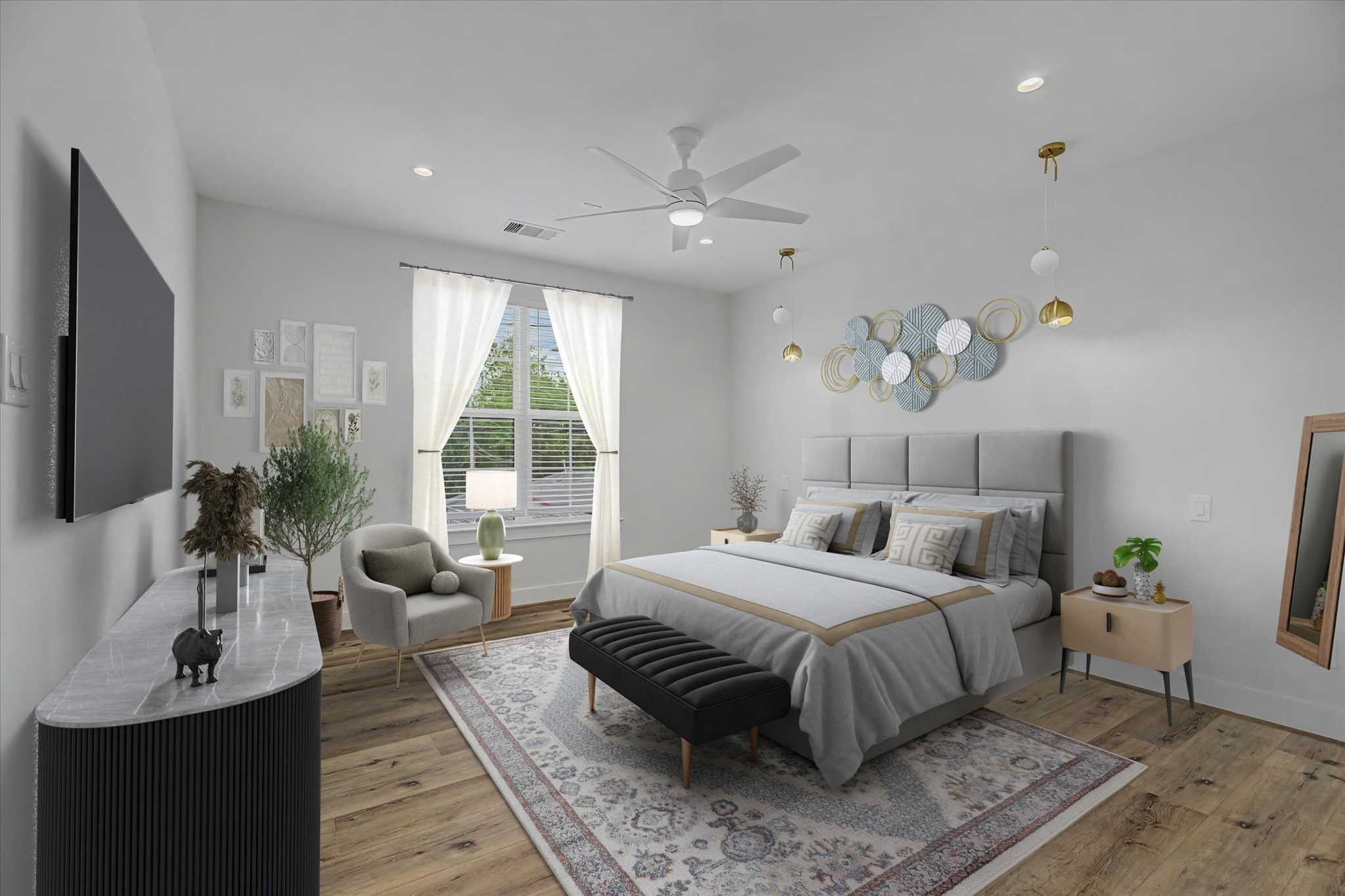 3806 Dreyfus Street Houston, TX 77021 - Photo 21 of 48 Virtually staged primary bedroom showcasing the potential for furniture placement and interior design.