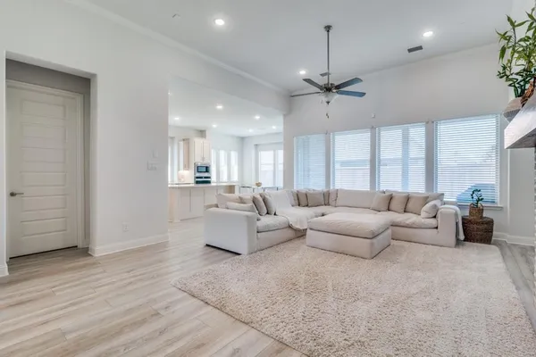 a living room with furniture