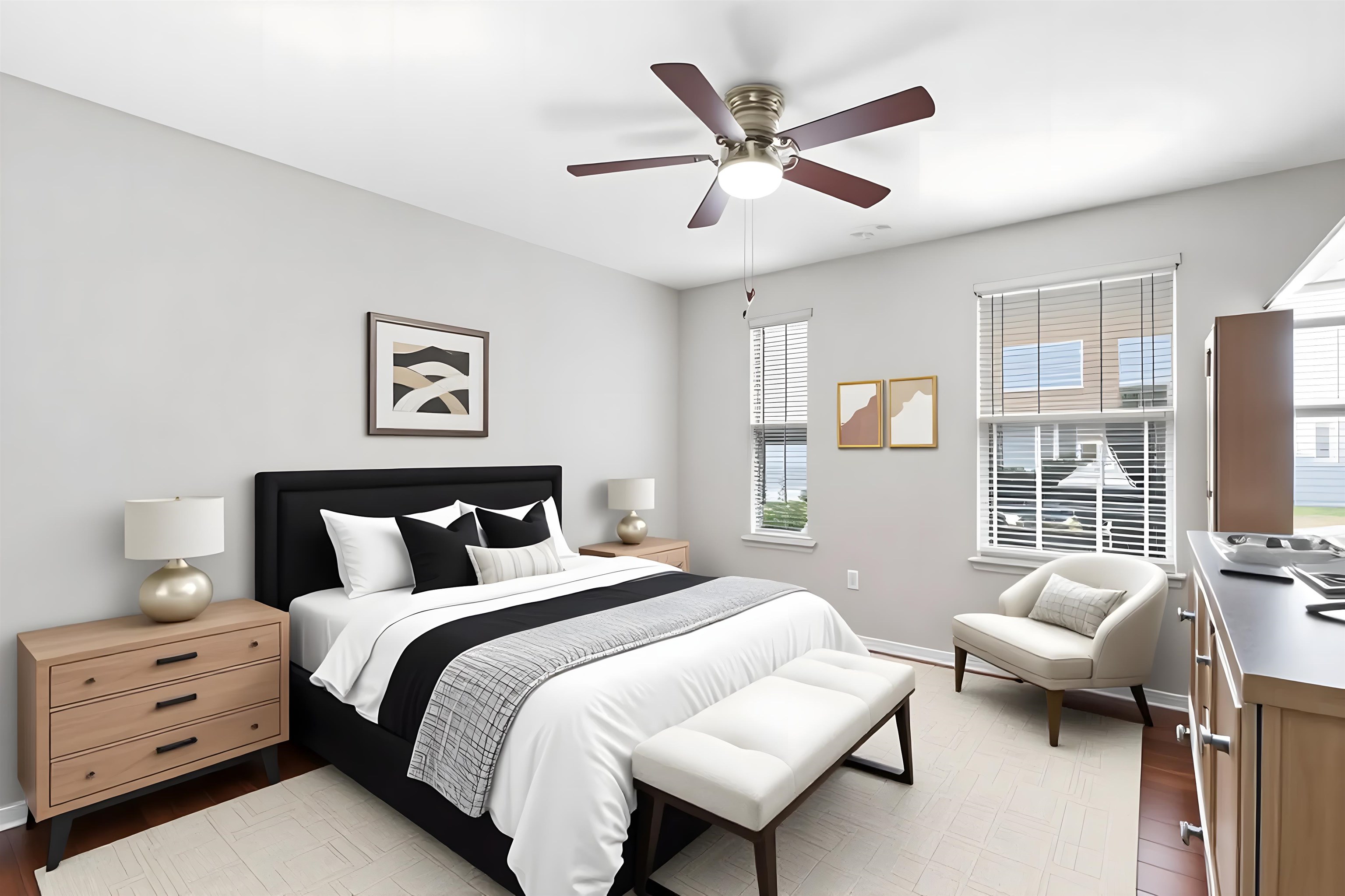 10075 Gate Parkway, Unit 203 Jacksonville, FL 32246 - Photo 18 of 34 a bedroom with a bed and a flat screen tv