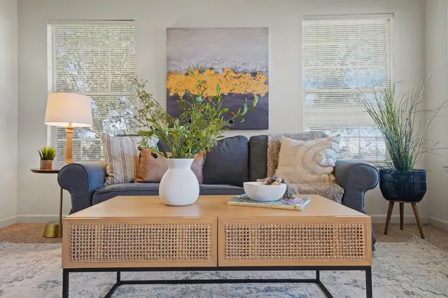 a living room with furniture