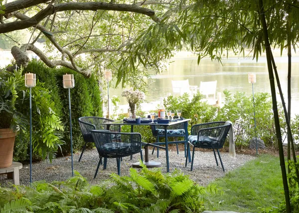a view of a tables and chairs in patio