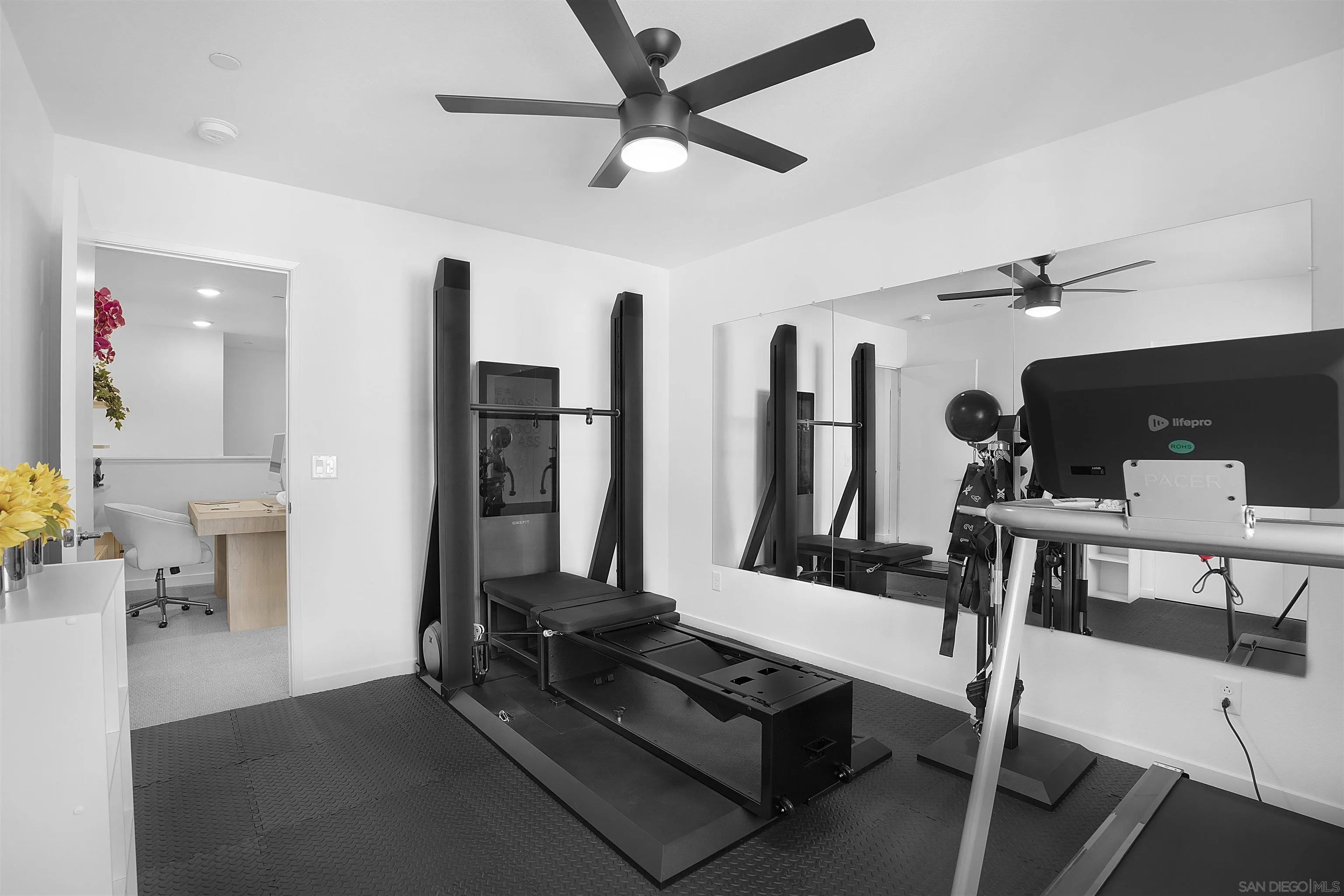 223 Foliage Place Fallbrook, CA 92028 - Photo 18 of 46 a room with gym equipment and a large window