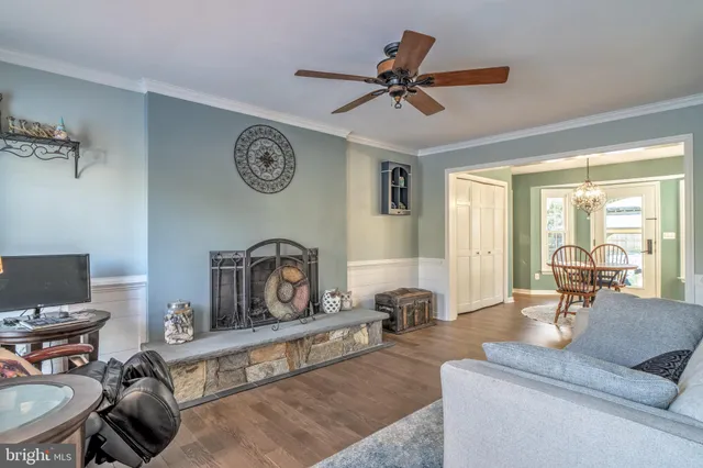 a living room with furniture