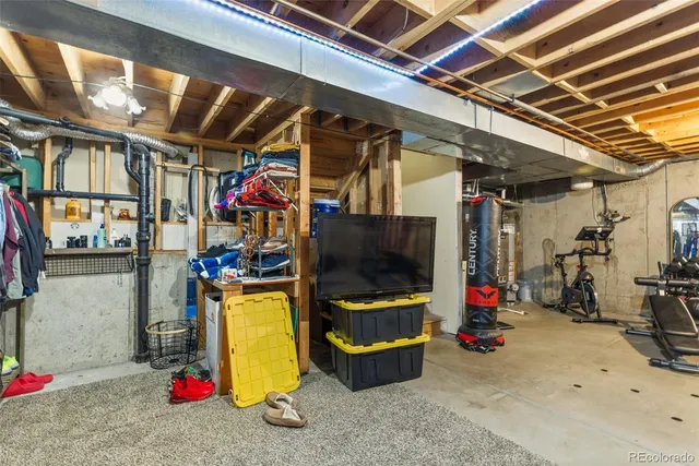 a view of a backyard with a large tree