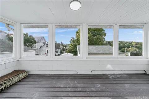 a view of a livingroom with a window