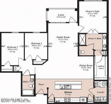 a view of a lake with a house in the background