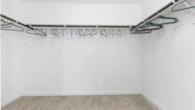 a view of a room with racks on the wall