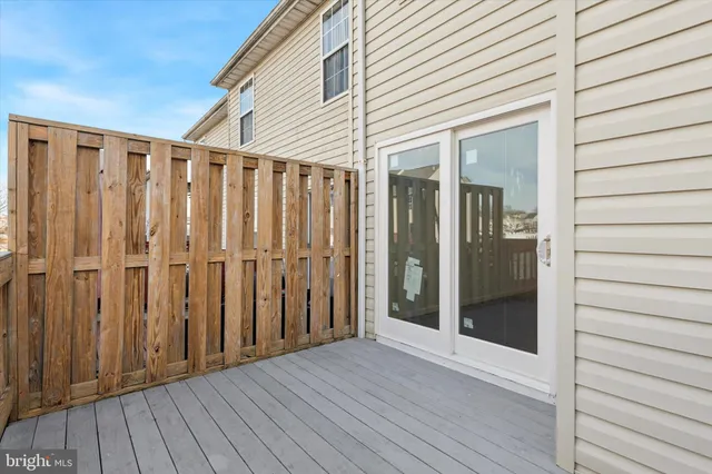 a view of wooden balcony