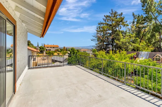 a view of a hallway with wooden floor and a potted plant