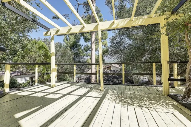 a view of backyard of house