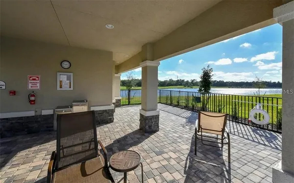 a outdoor space with furniture