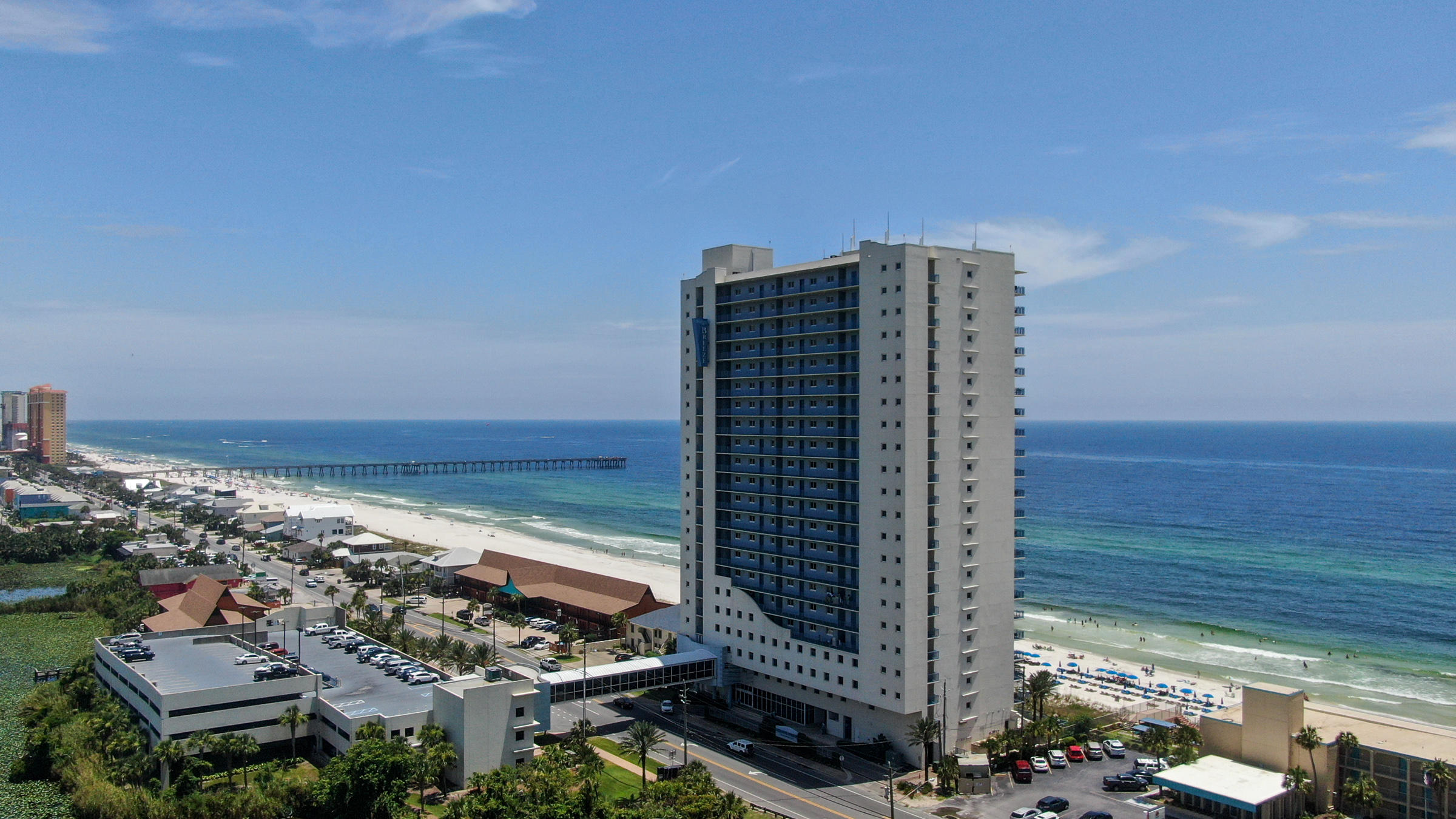16701 Front Beach Road, Unit 1502 Panama City Beach, FL 32413 - Photo 1 of 33 a view of a city with tall buildings