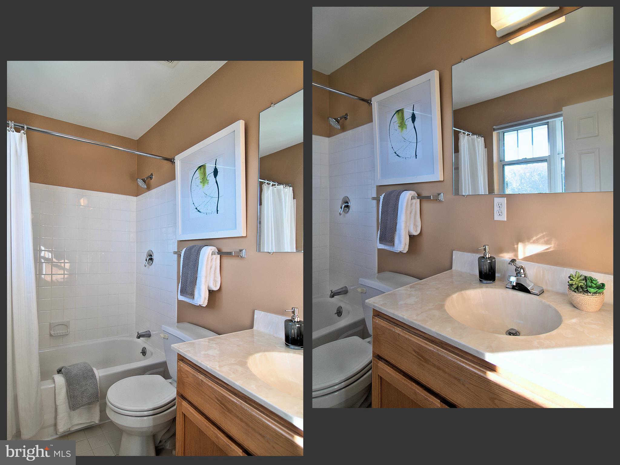 6827 4th Street Northwest, Unit 304 Washington, DC 20012 - Photo 14 of 23 a bathroom with a granite countertop sink a toilet and shower
