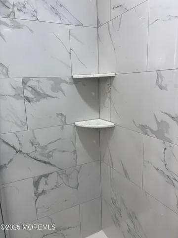 a close view of a shower in a bathroom