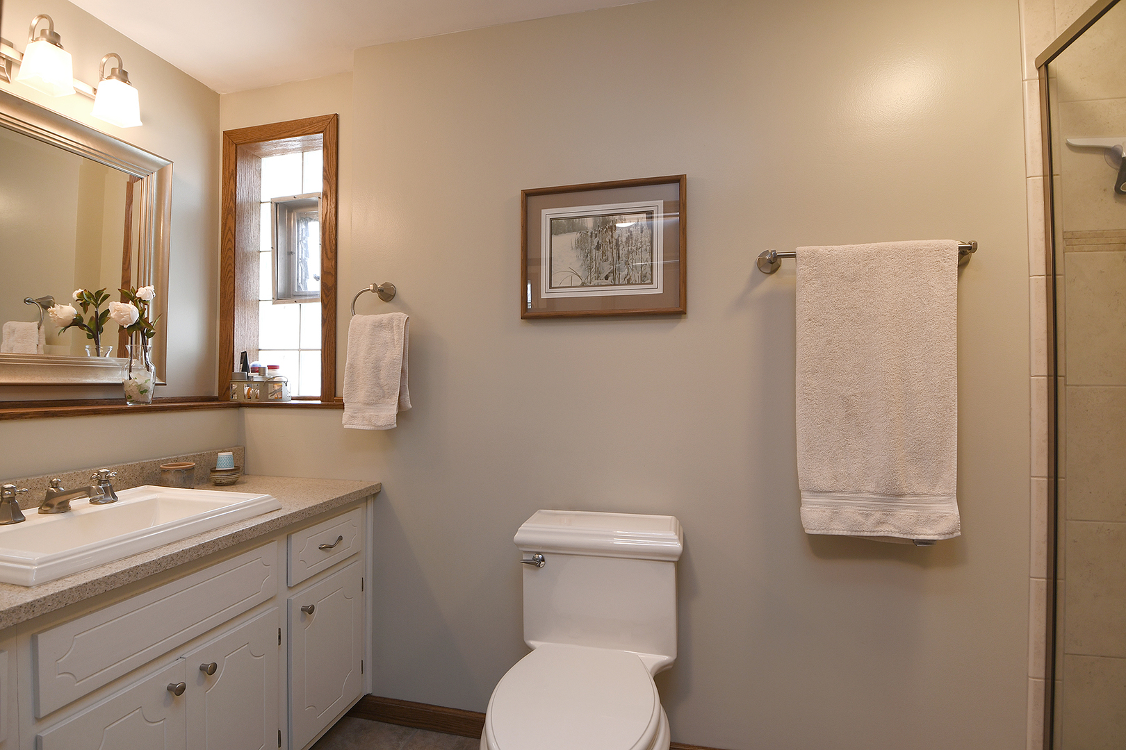 10918 3rd Street Mokena, IL 60448 - Photo 25 of 40 a bathroom with a toilet sink vanity and mirror