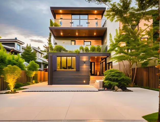 a view of a house with a swimming pool