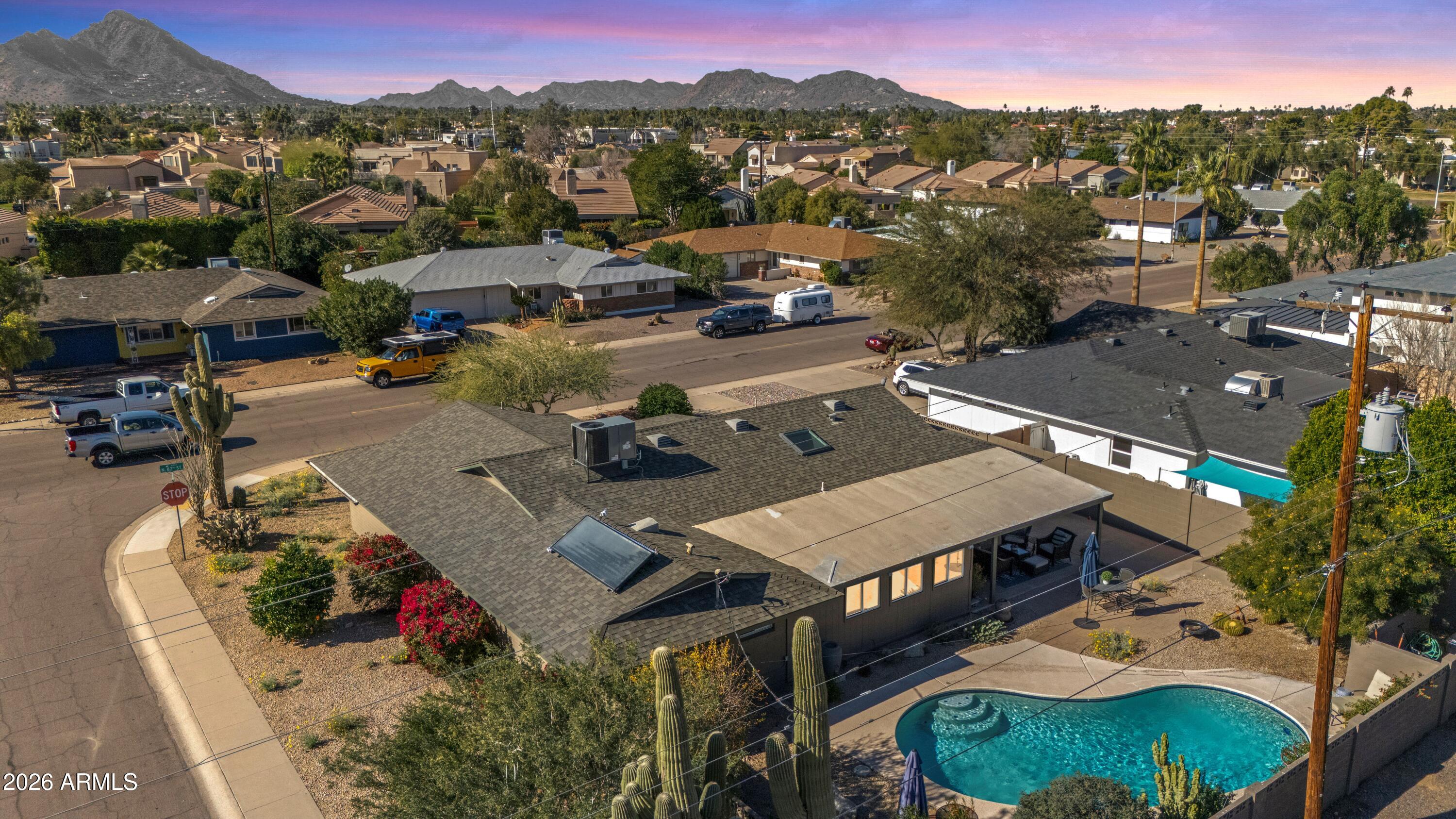 4901 North 82nd Street Scottsdale, AZ 85251 - Photo 44 of 48 an aerial view of a houses with a swimming pool