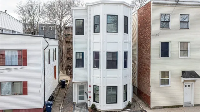 a view of a building with a barbeque