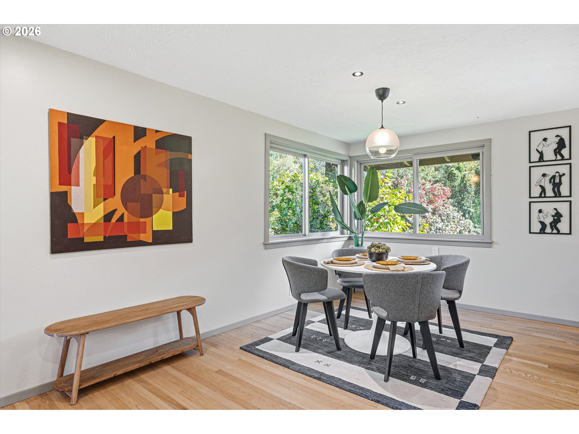 12802 Southeast Knapp Street Portland, OR 97236 - Photo 11 of 48 a view of a dining room with furniture window and outside view