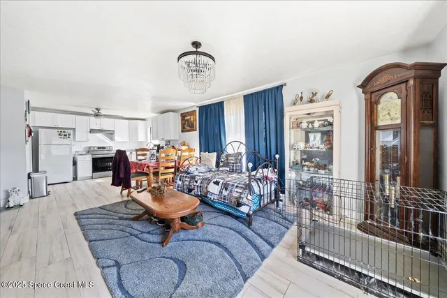 a living room filled with furniture