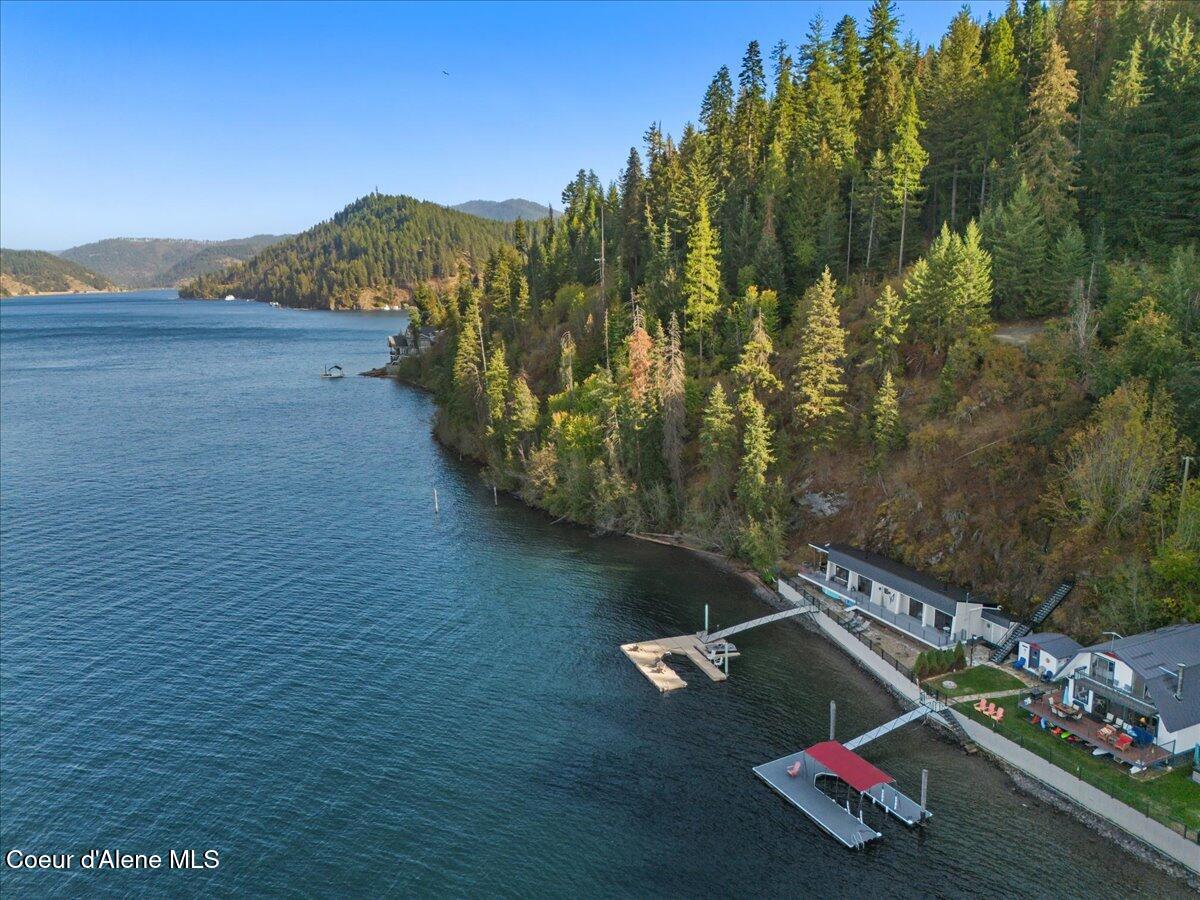 3607 South Eddyville Road Harrison, ID 83833 - Photo 39 of 42 39-Aerial back of home and dock