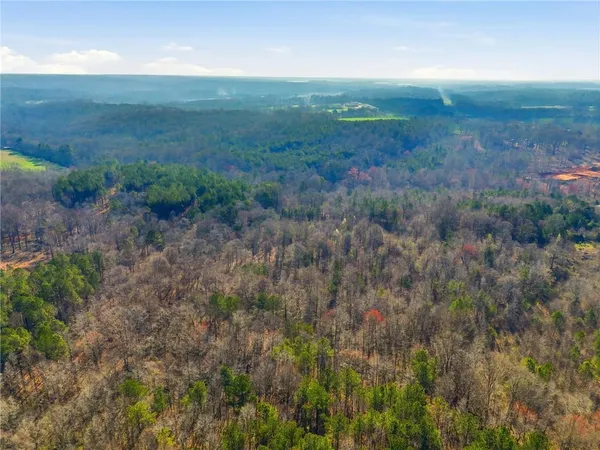 a view of a big yard with lots of green space