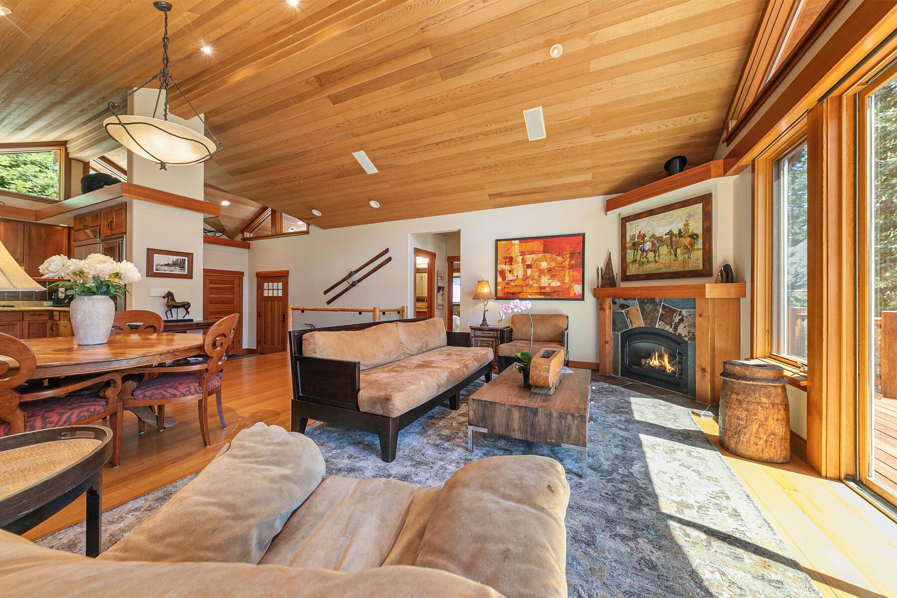 1221 Sandy Way Olympic Valley, CA 96146 - Photo 8 of 28 a living room with furniture a rug and a fireplace