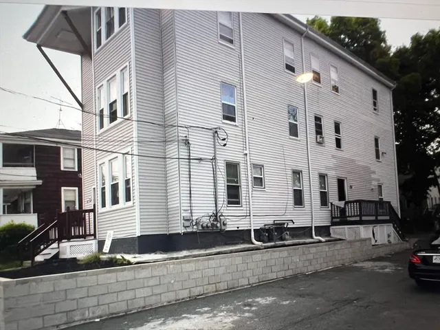 a front view of a building with street
