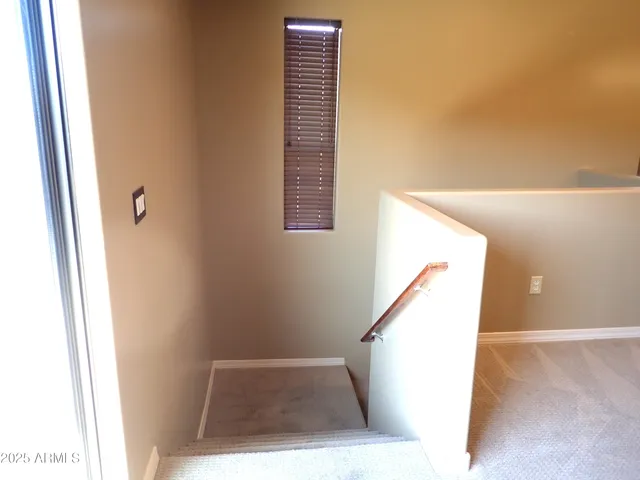 a view of a room with a window