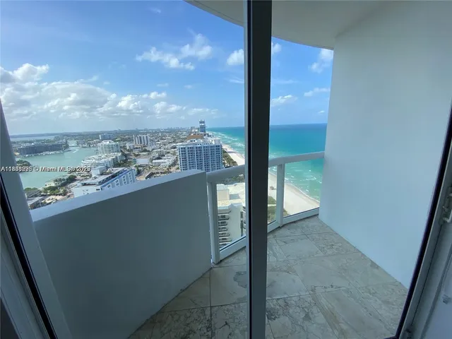 a view of a glass door