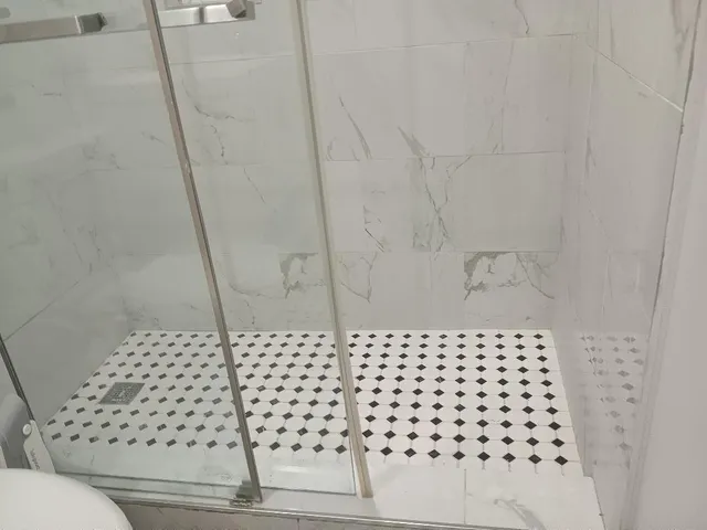 a bathroom with a shower