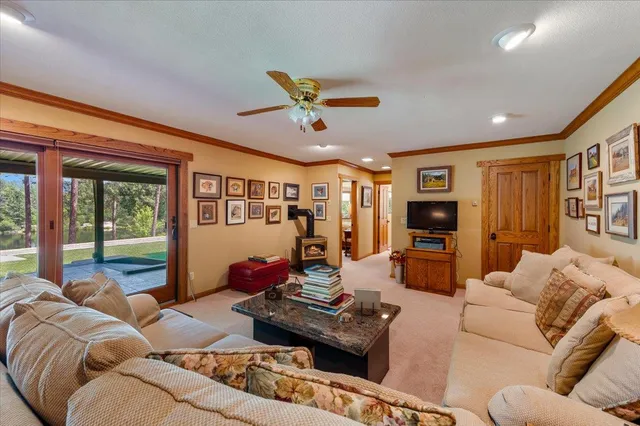 a view of a balcony with chairs