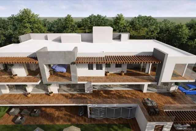 a view of a patio with table and chairs with wooden floor and fence