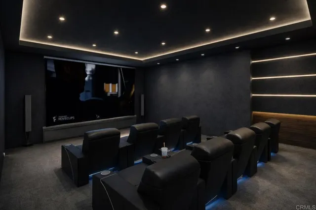 a projector room with furniture