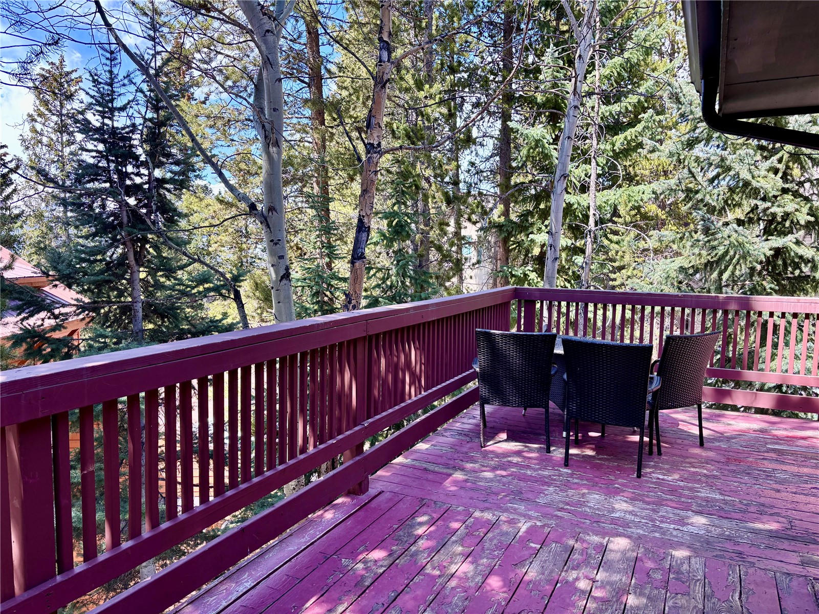 1310 Baldy Road, Unit D Breckenridge, CO 80424 - Photo 10 of 28 Wooden deck with outdoor dining area