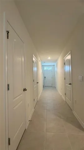 a view of hallway with yard