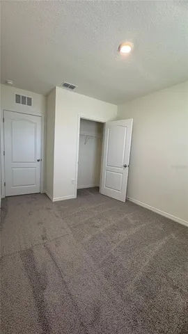 an empty room with a workbench