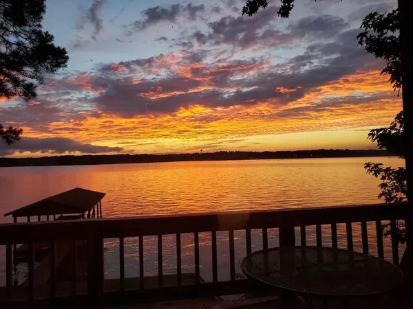 a view of lake from balcony