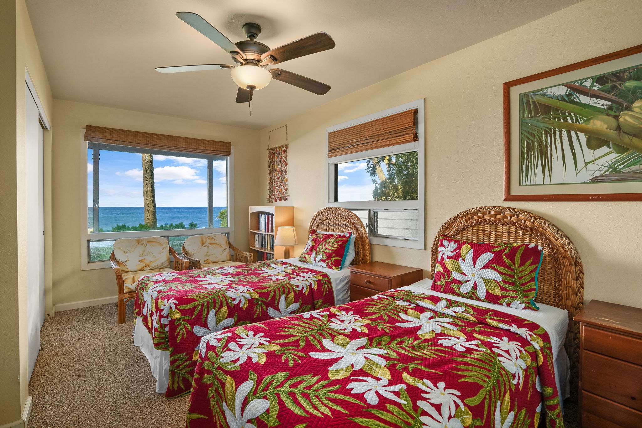 4770 Lawai Road Koloa, HI 96756 - Photo 6 of 19 a bedroom with two beds and a window