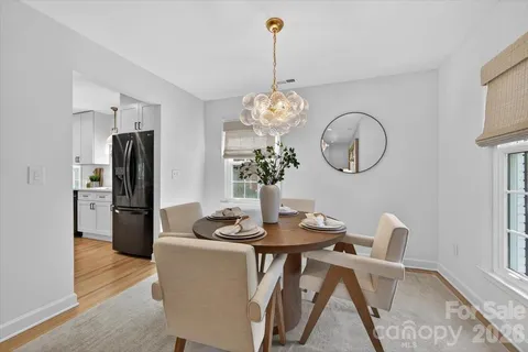 a dining room table chair and a refrigerator