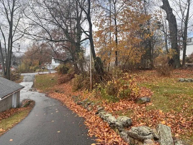 a view of a yard with trees