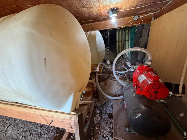 a close view of water heater room