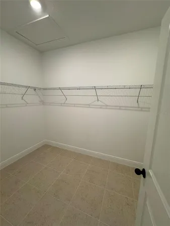 a view of a room with empty racks