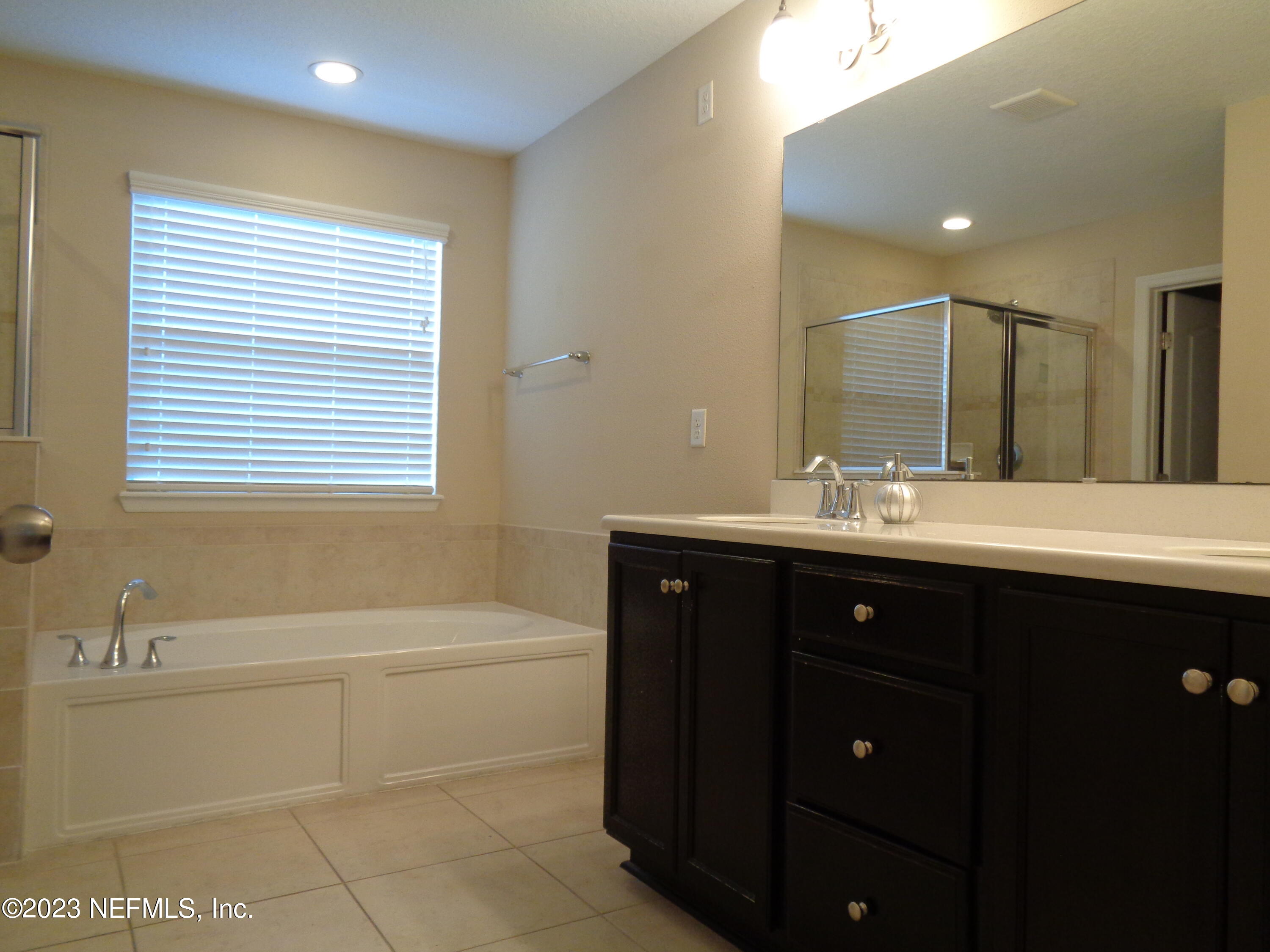 3786 Chasing Falls Road Orange Park, FL 32065 - Photo 22 of 26 a bathroom with a bathtub sink vanity and mirror