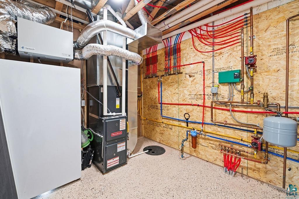 93465 Island Lake Road Sturgeon Lake, MN 55783 - Photo 36 of 71 Large Mechanical Room with In-floor Heat and Forced Air Furnace