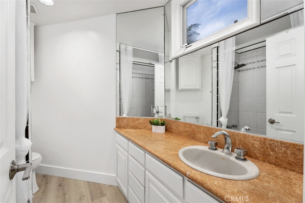 22 Cresta Del Sol San Clemente, CA 92673 - Photo 44 of 70 Fourth bedroom had a full bathroom with in the room for privacy with lots of cabinets and drawers.