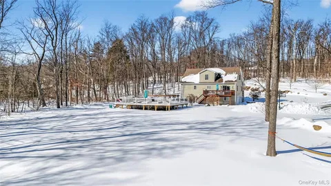 a view of a yard with trees